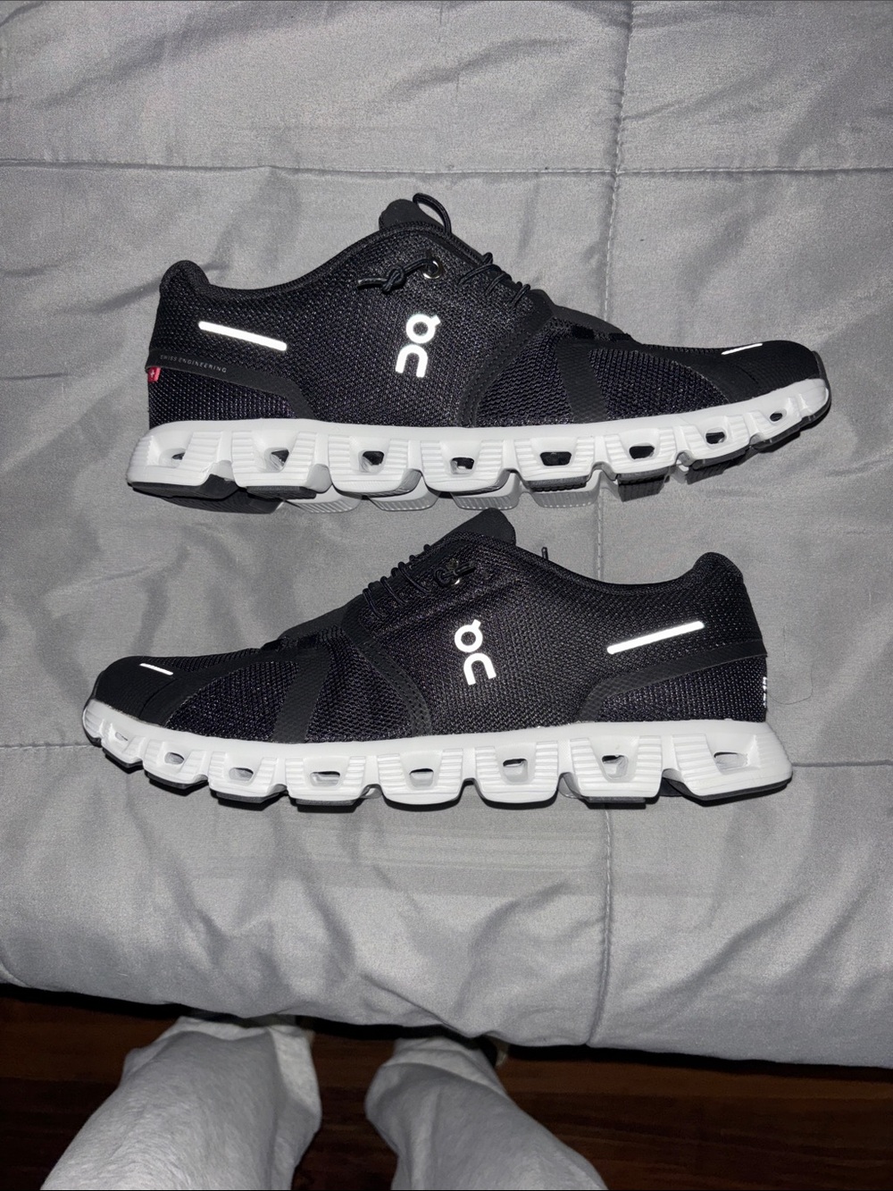 On Cloud Black & White Running Shoes